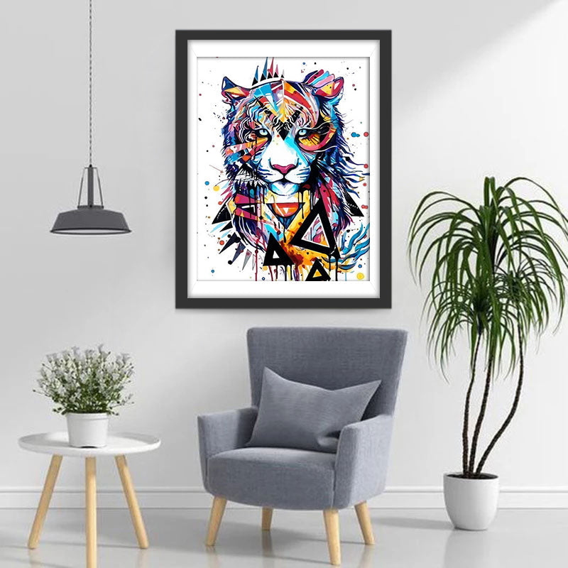 Tiger mit technologischen Elementen Diamond Painting