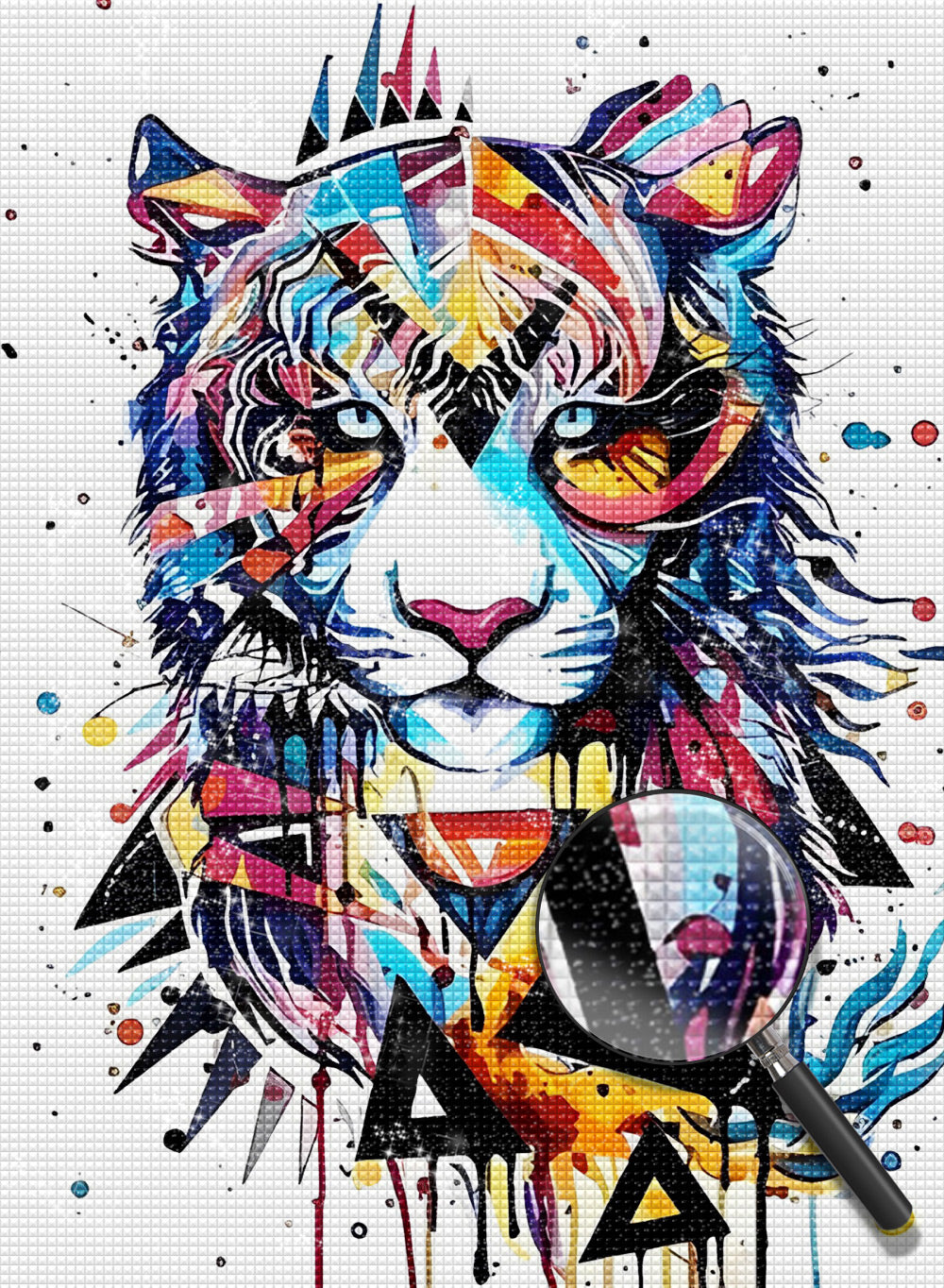 Tiger mit technologischen Elementen Diamond Painting