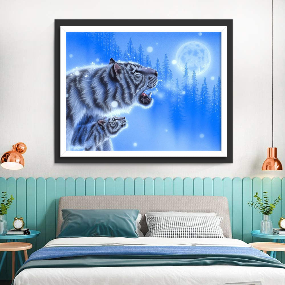Tiger Mondschein Diamond Painting