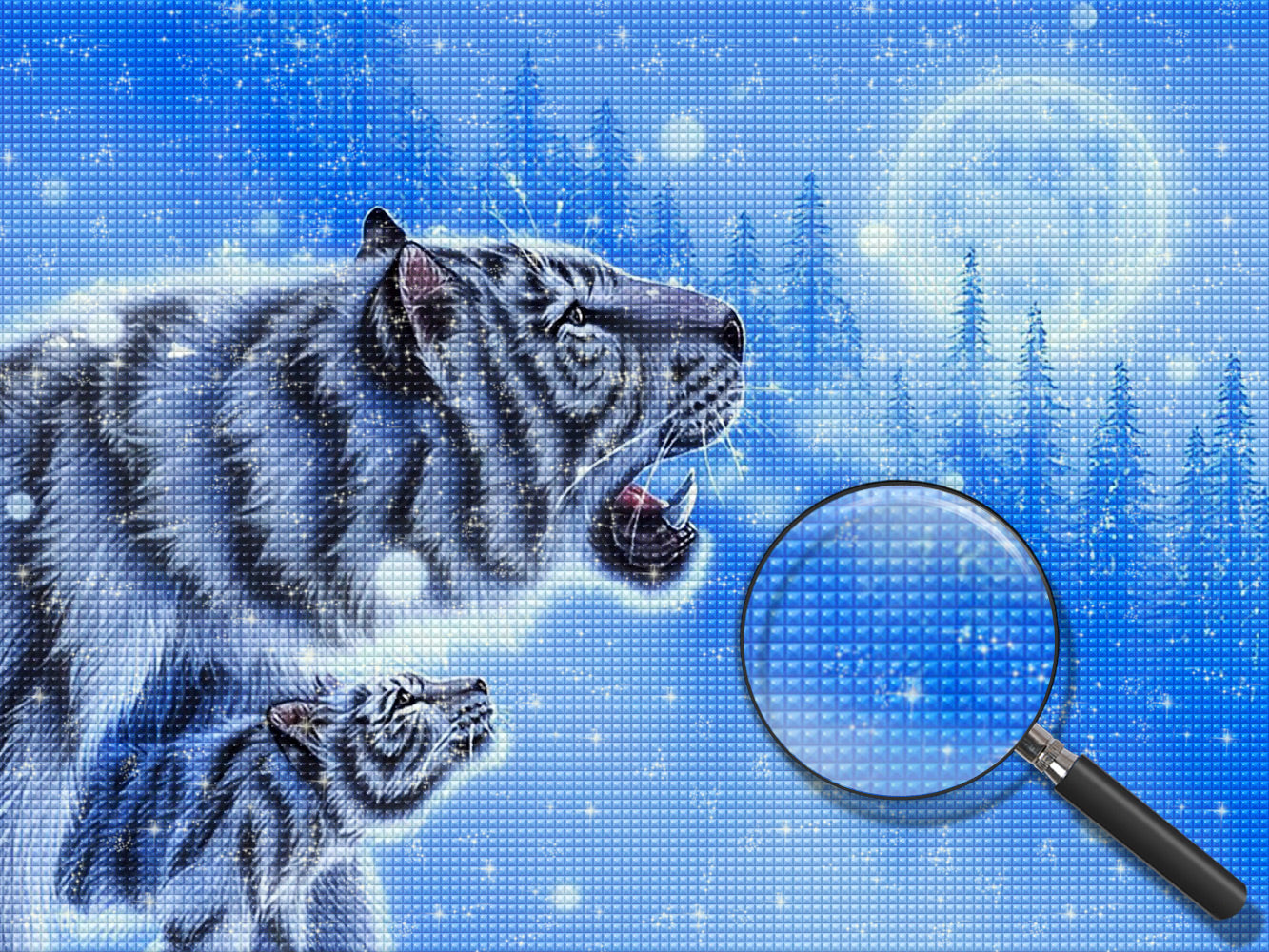 Tiger Mondschein Diamond Painting