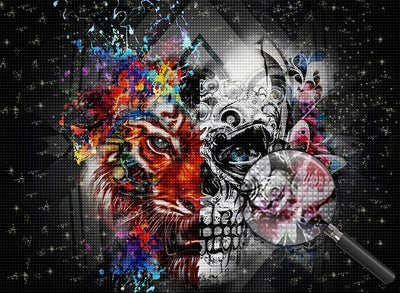 Tiger Totenkopf Diamond Painting