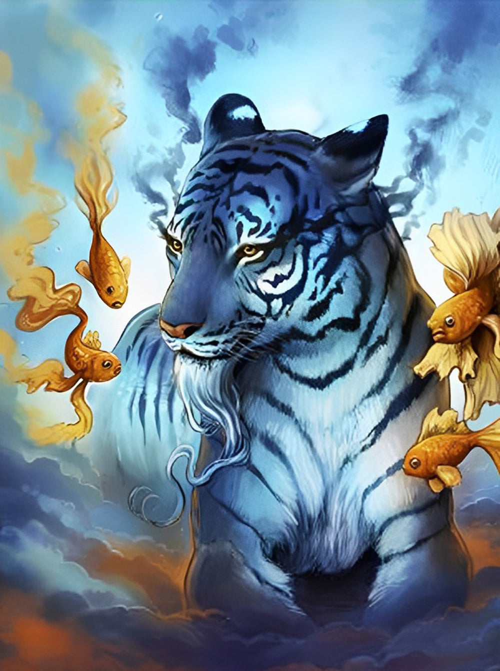 Tiger und Goldfische Diamond Painting