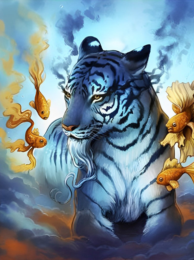Tiger und Goldfische Diamond Painting