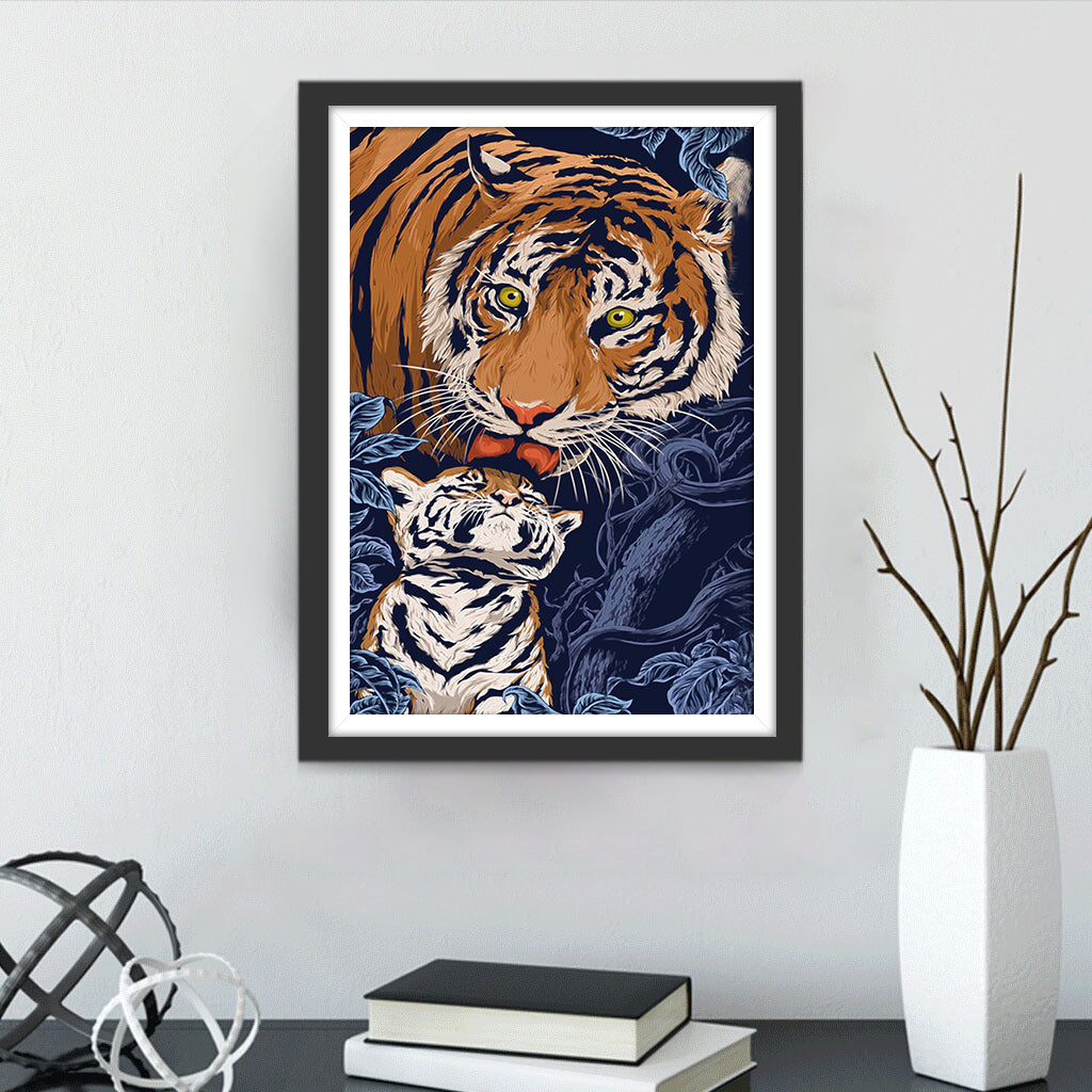 Tiger und Kalb Diamond Painting