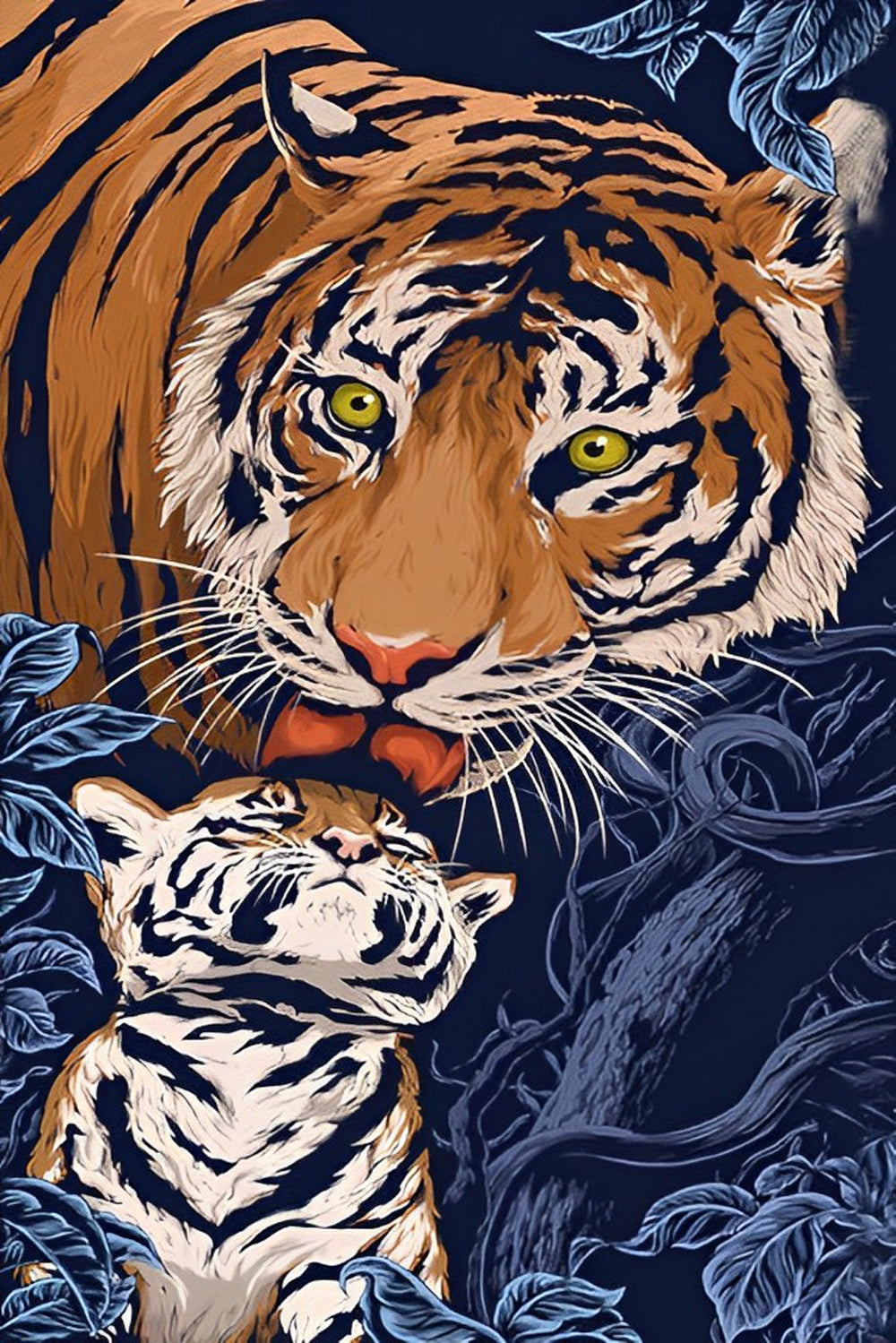 Tiger und Kalb Diamond Painting