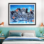 Tiger und Schmetterlinge auf dem Eis Diamond Painting