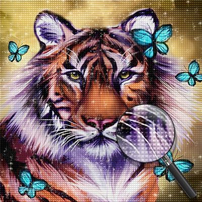 Tiger und Schmetterlinge Diamond Painting