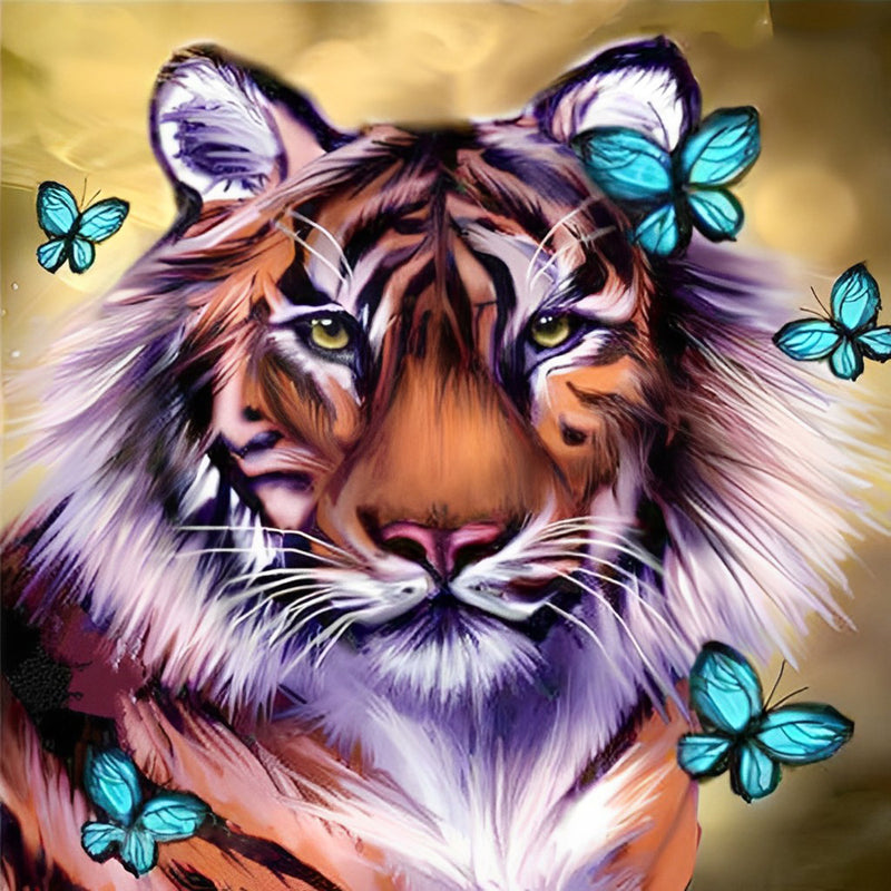 Tiger und Schmetterlinge Diamond Painting