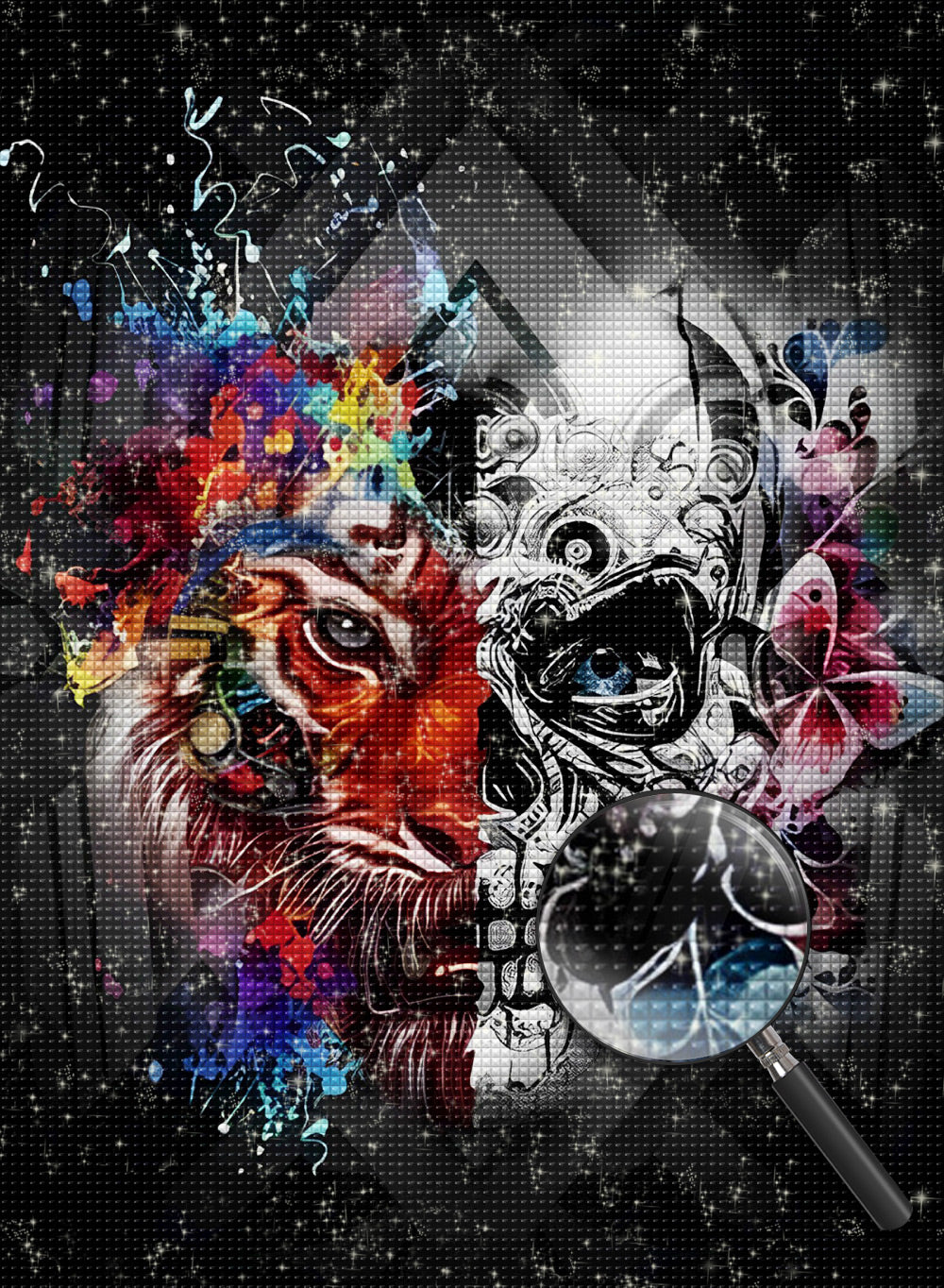 Tiger und Skelett Diamond Painting