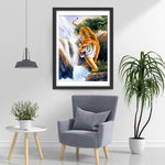 Tiger Wasserfall Diamond Painting