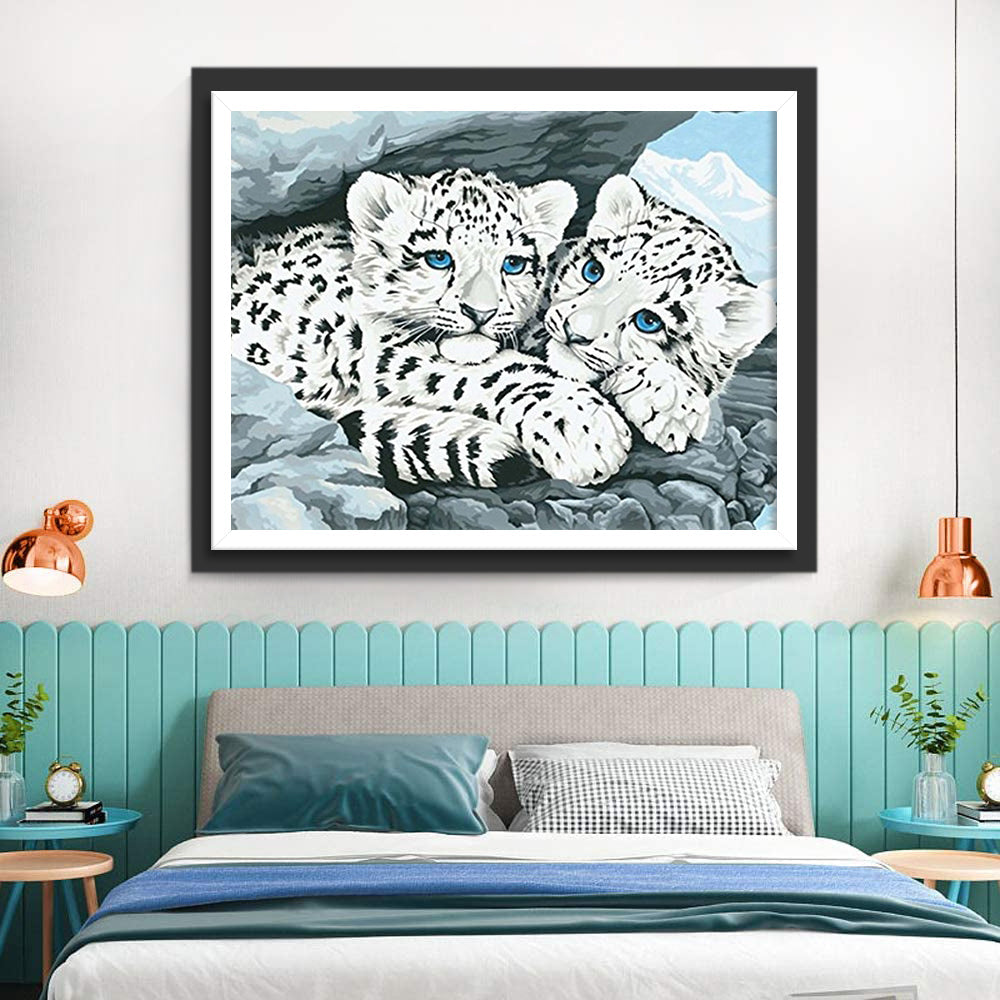 Tigerbabys unter dem Felsen Diamond Painting