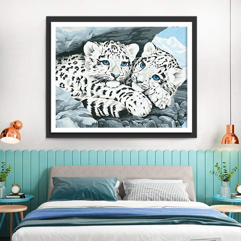 Tigerbabys unter dem Felsen Diamond Painting