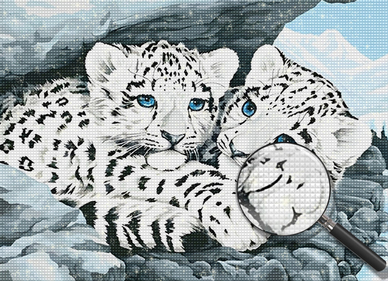 Tigerbabys unter dem Felsen Diamond Painting