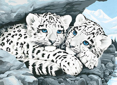 Tigerbabys unter dem Felsen Diamond Painting