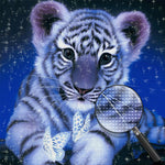 Tigerjunges und Schmetterlinge Diamond Painting