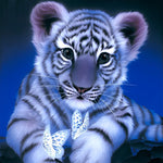 Tigerjunges und Schmetterlinge Diamond Painting