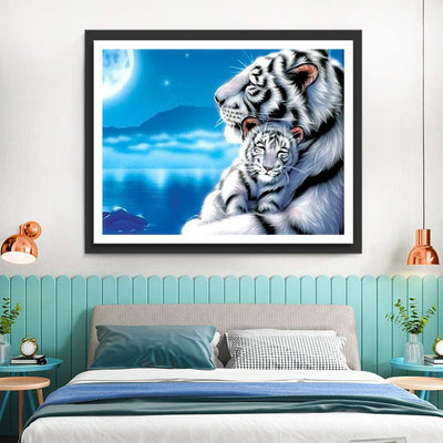 Tigermutter und ihr Kind Diamond Painting