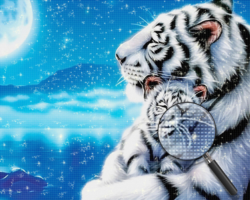 Tigermutter und ihr Kind Diamond Painting