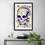 Totenkopf mit Kopfhörern Diamond Painting