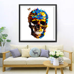 Totenkopf mit Schmetterlingen bedeckt Diamond Painting
