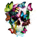 Totenkopf mit Schmetterlingen Diamond Painting
