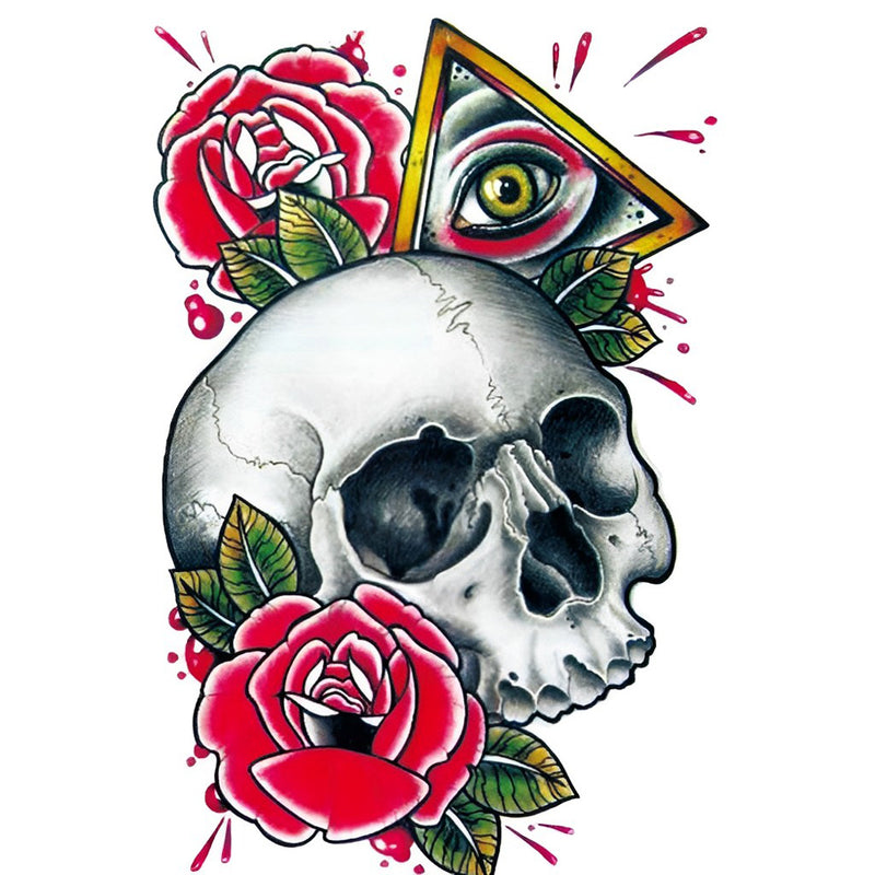 Totenkopf Rosen Auge Diamond Painting