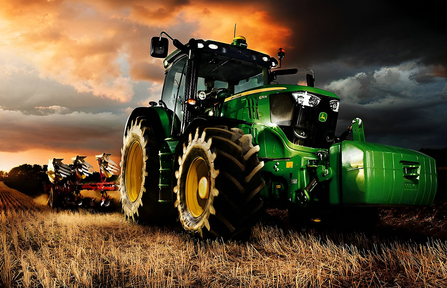 Traktor im Ackerland Diamond Painting