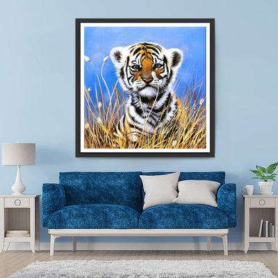 Trauriger junger Tiger Diamond Painting