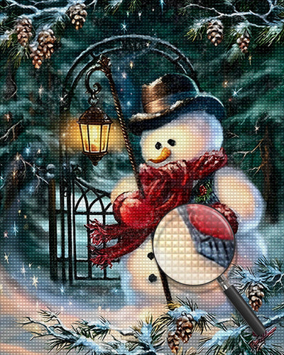 Trauriger Schneemann Diamond Painting