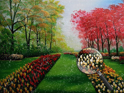 Tulpen im Park Diamond Painting