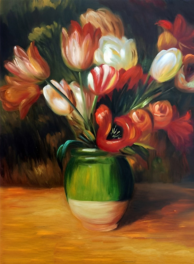 Tulpen in der grünen Vase Diamond Painting