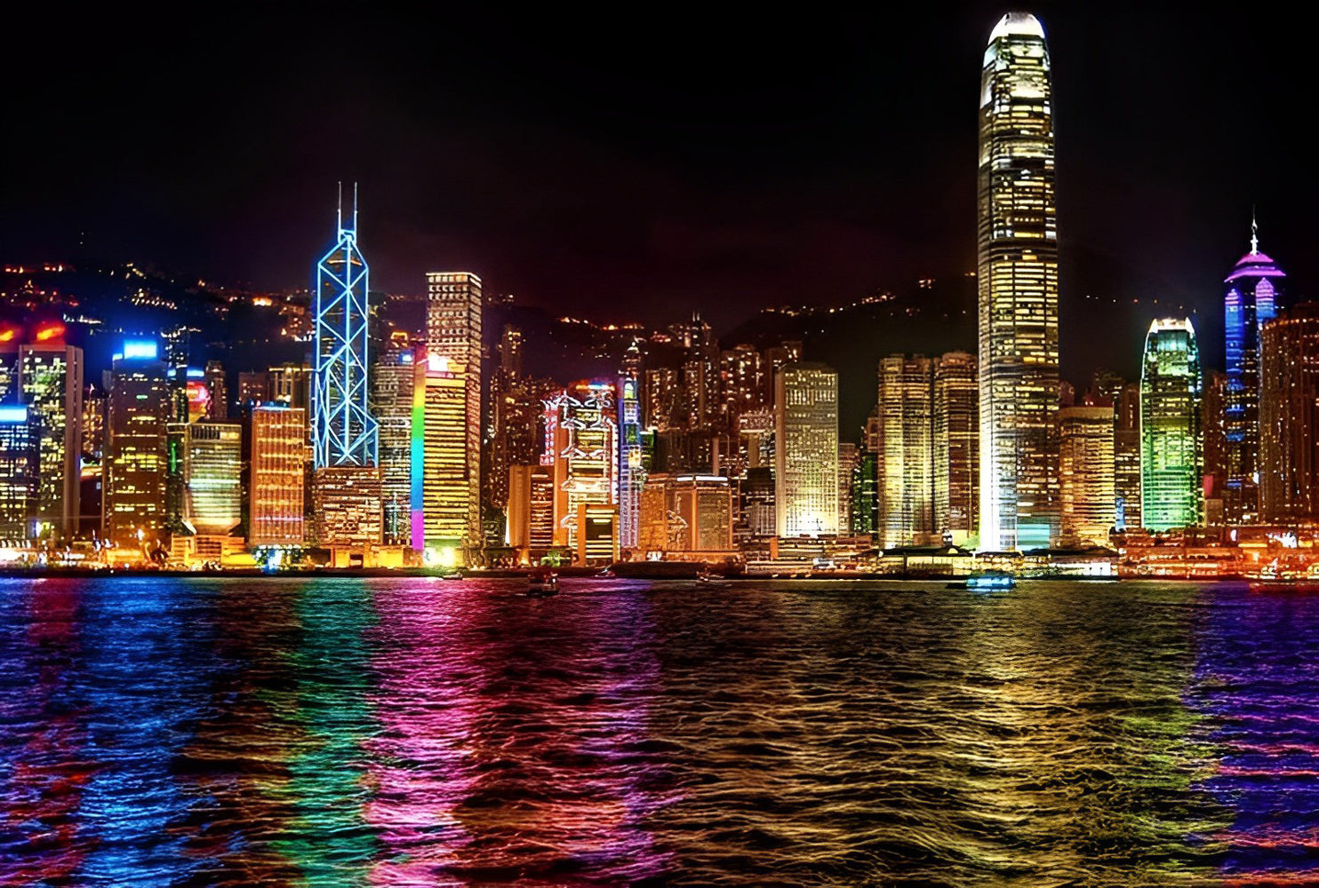 Victoria Harbour bei Nacht Diamond Painting