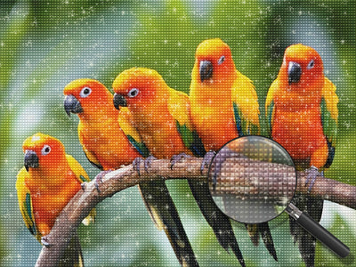 Vögel auf dem Ast Diamond Painting