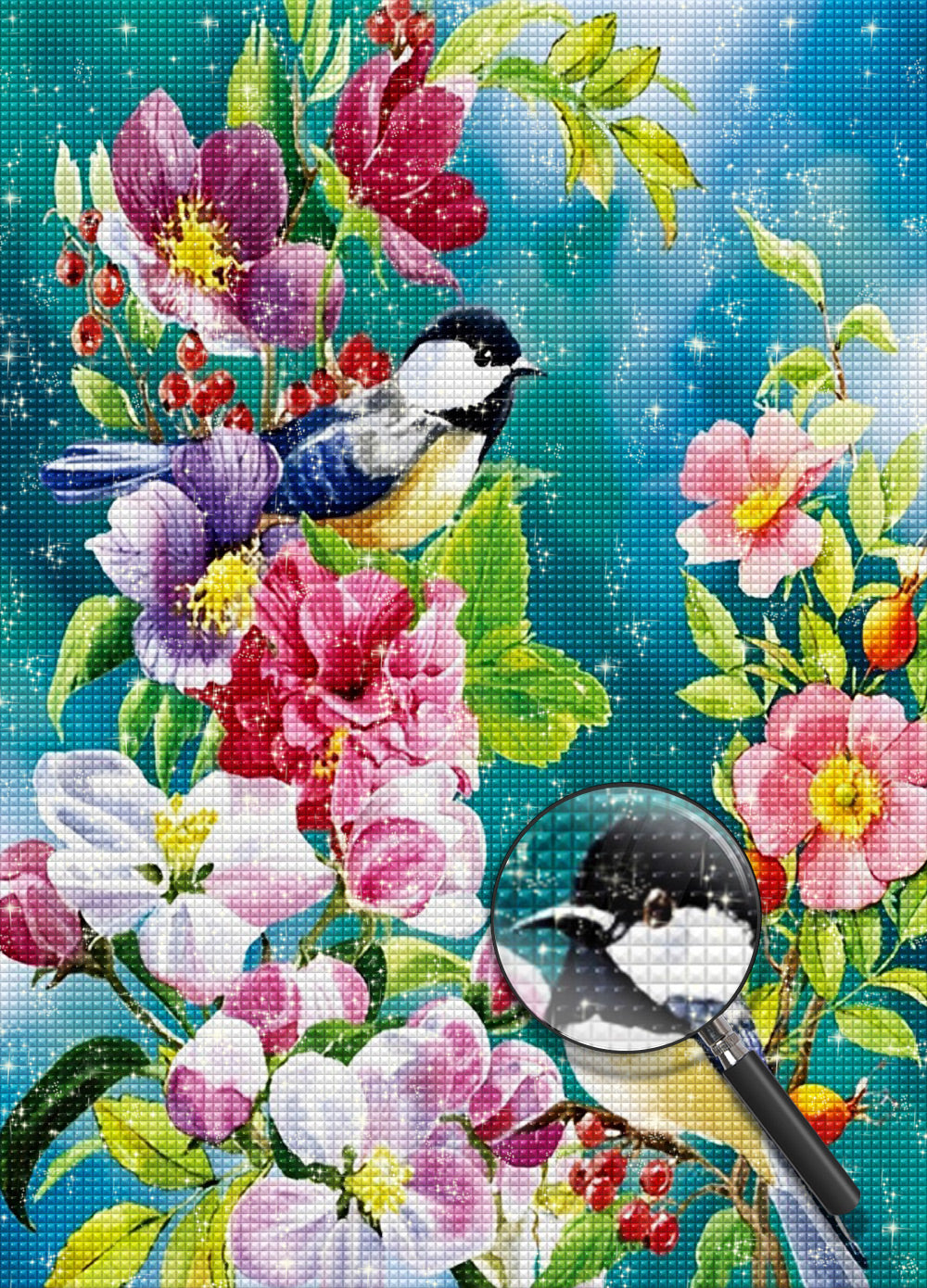 Vögel Blumen Diamond Painting