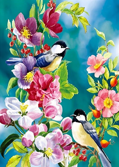 Vögel Blumen Diamond Painting