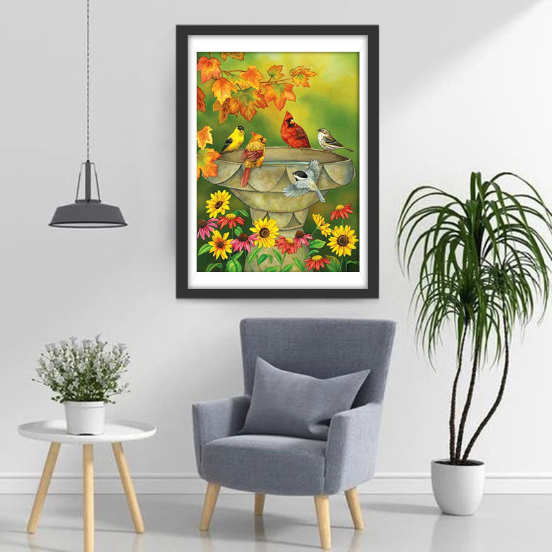 Vögel Blumen Diamond Painting