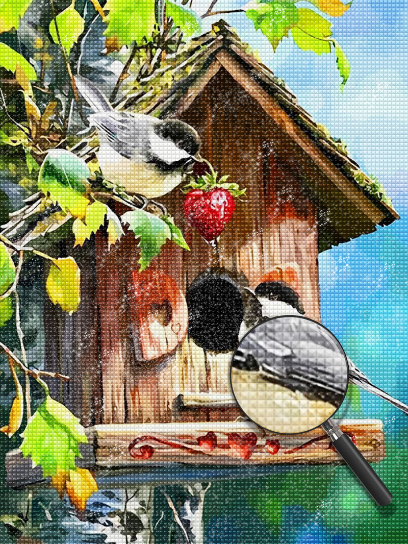 Vögel Erdbeere Diamond Painting