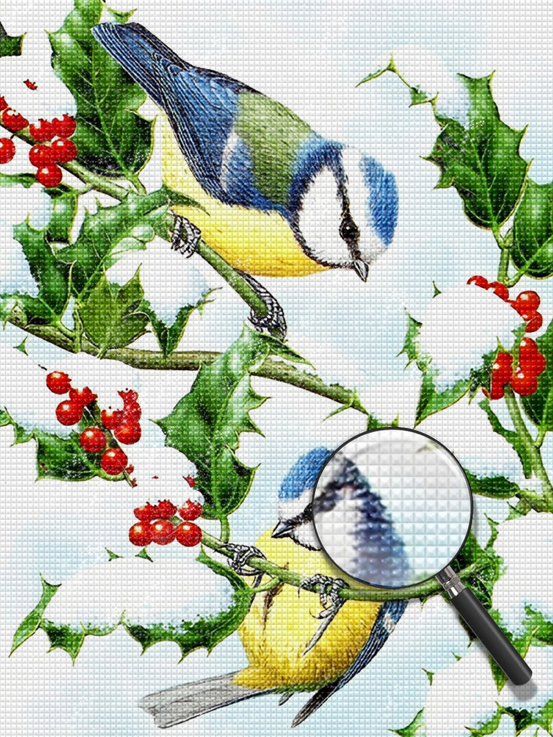 Vögel und Beeren Diamond Painting