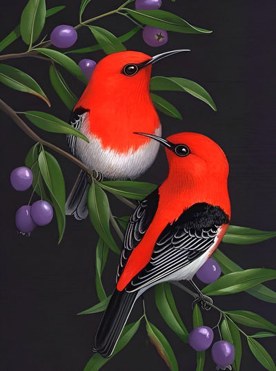 Vögel und Beeren Diamond Painting