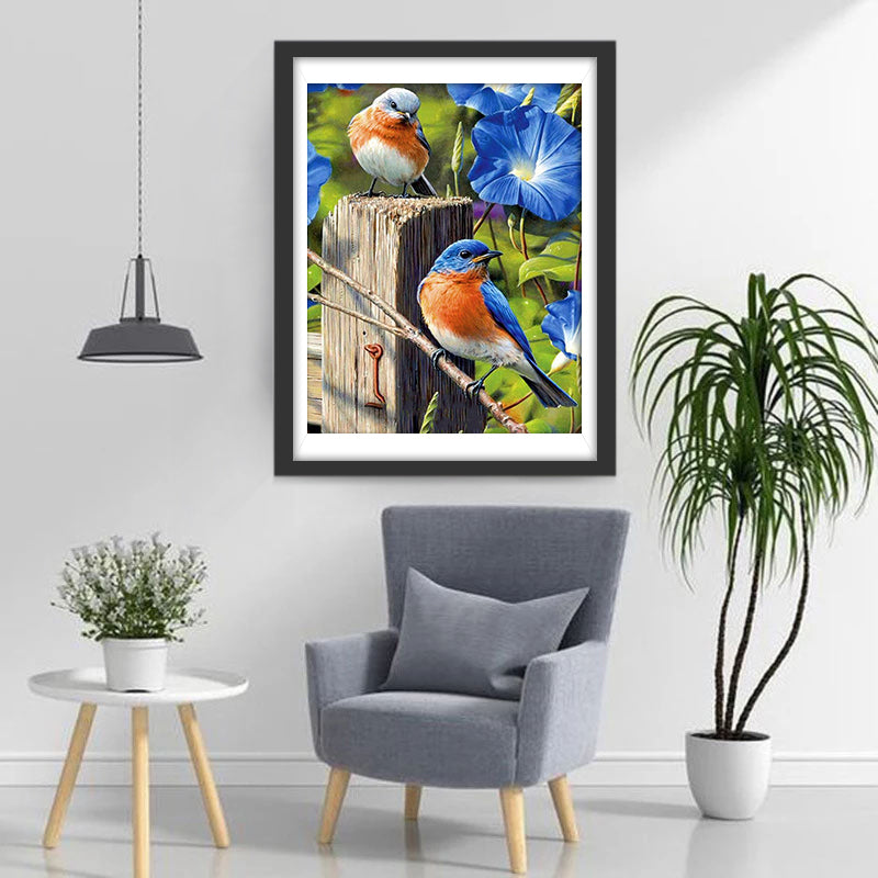 Vögel und Blumen Diamond Painting