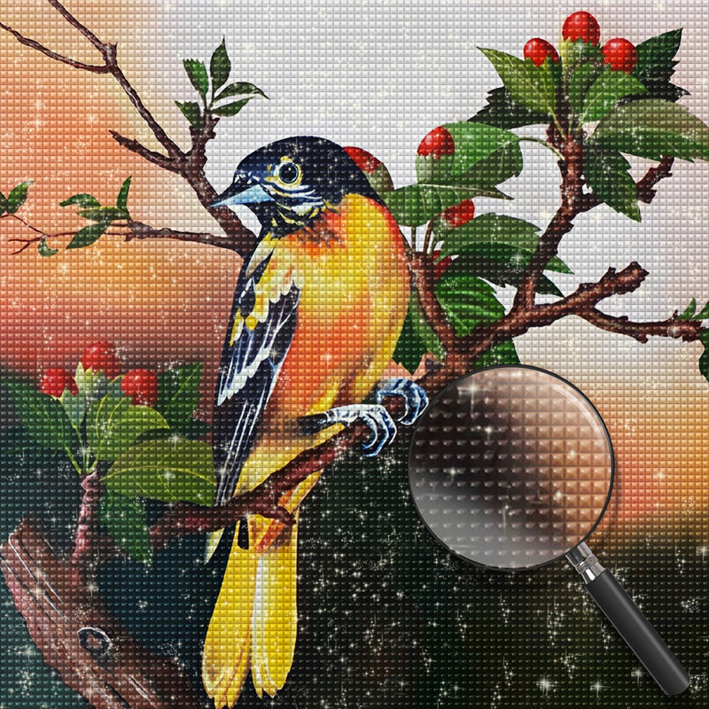 Vogel und Beeren Diamond Painting