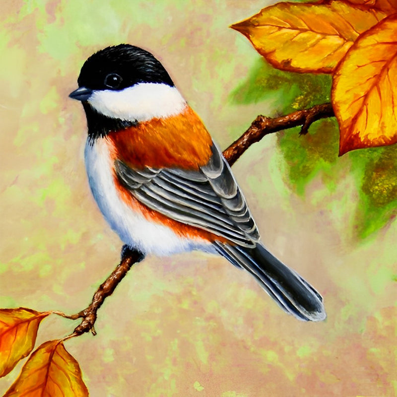 Vogel und Blätter im Herbst Diamond Painting