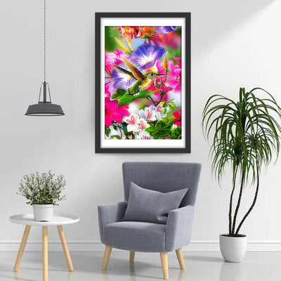 Vogel und bunte Blumen Diamond Painting