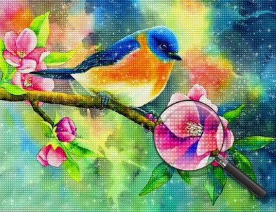 Vogel und Pfingstrosen Diamond Painting