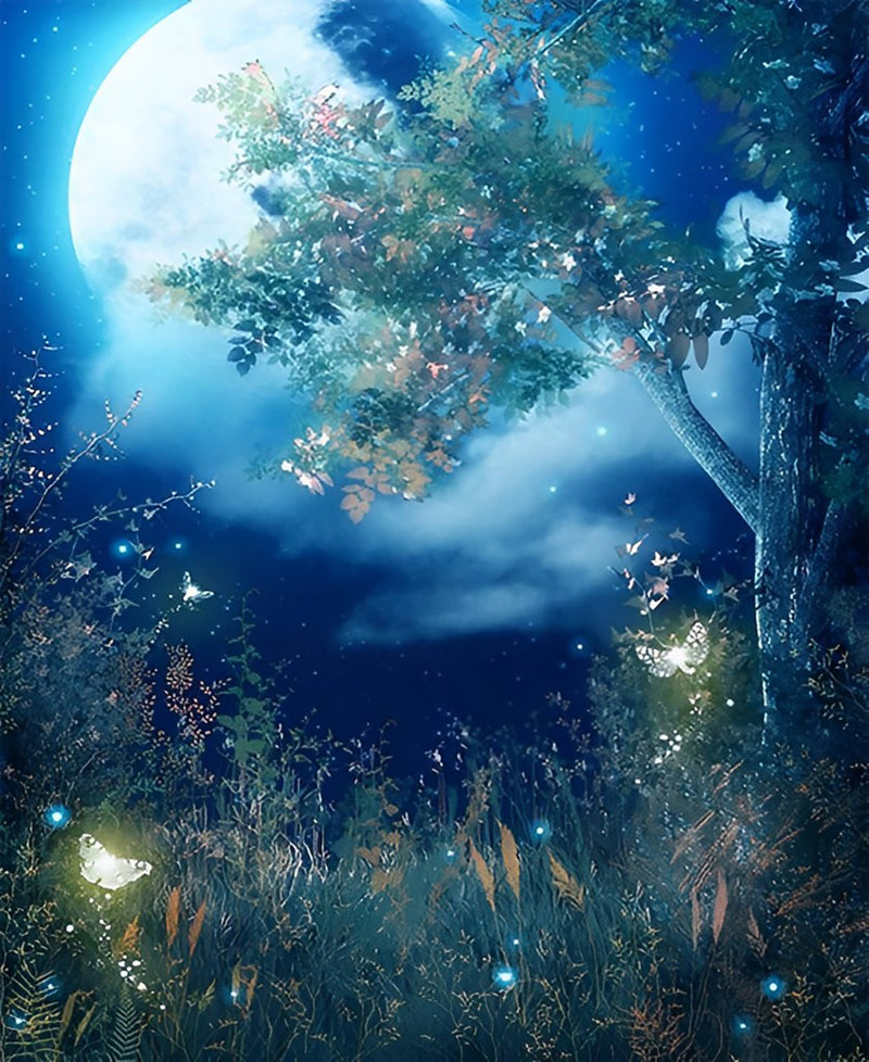 Vollmond Wald Diamond Painting