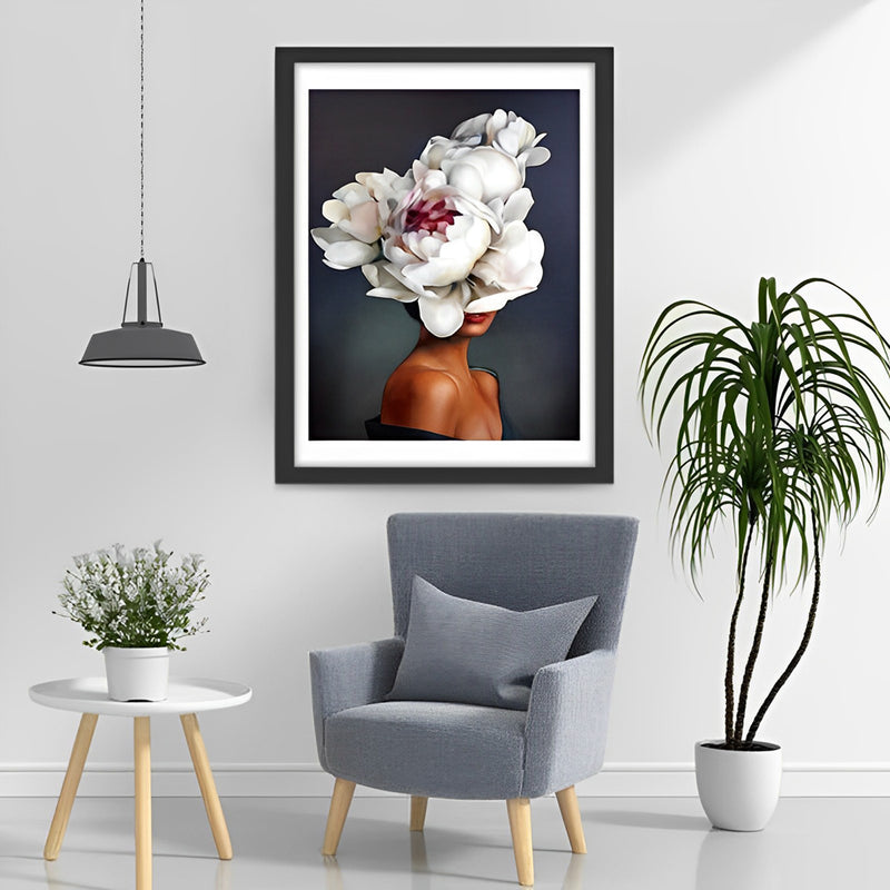 Von Blumen umgebene Frau Diamond Painting