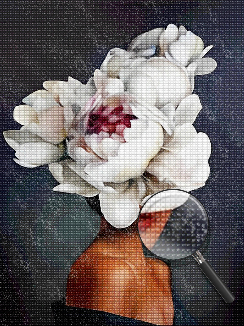 Von Blumen umgebene Frau Diamond Painting