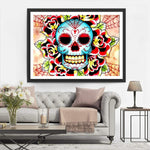 Von Rosen umgebener Totenkopf Diamond Painting