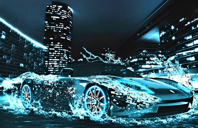 Wagen auf dem Wasser Diamond Painting