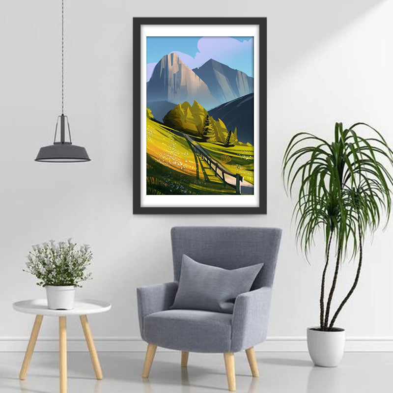 Wald in den Bergen Diamond Painting